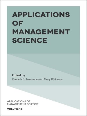 cover image of Applications of Management Science